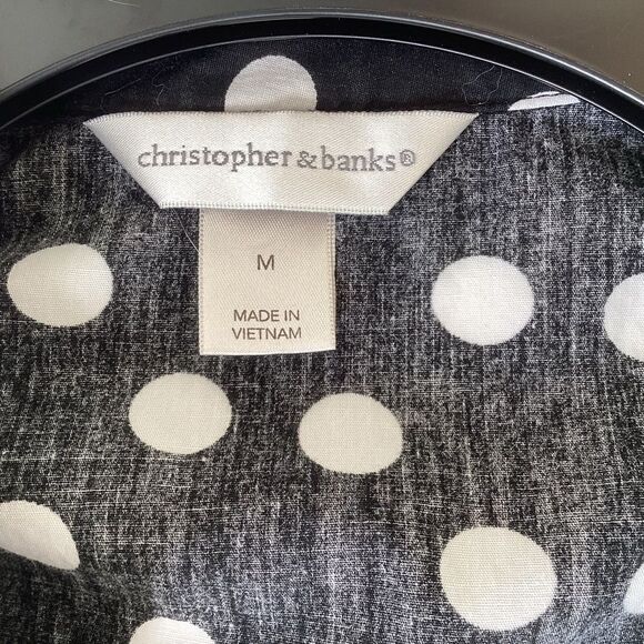 Christopher & Banks polka dot cotton blouse medium. 0211 - Picture 2 of 9